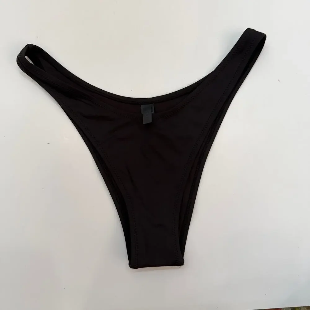NEW SKIMS Black Cheeky Tanga Bikini Bottom Swimsuit Medium